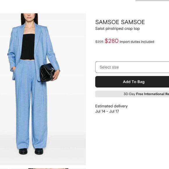 SAMSOE SAMSOE Salot pinstriped crop top - Picture 6 of 6